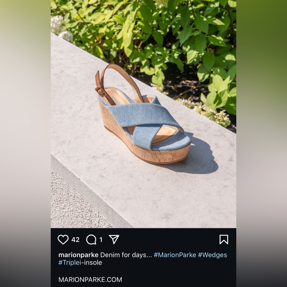 BRAND NEW MARION PARKE JEAN WEDGES - Picture 3 of 4